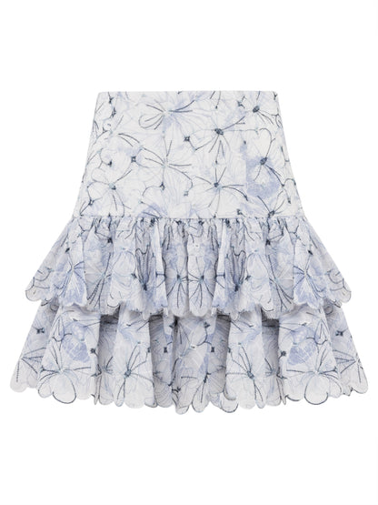 High-Waist Mini Skirt in Georgette