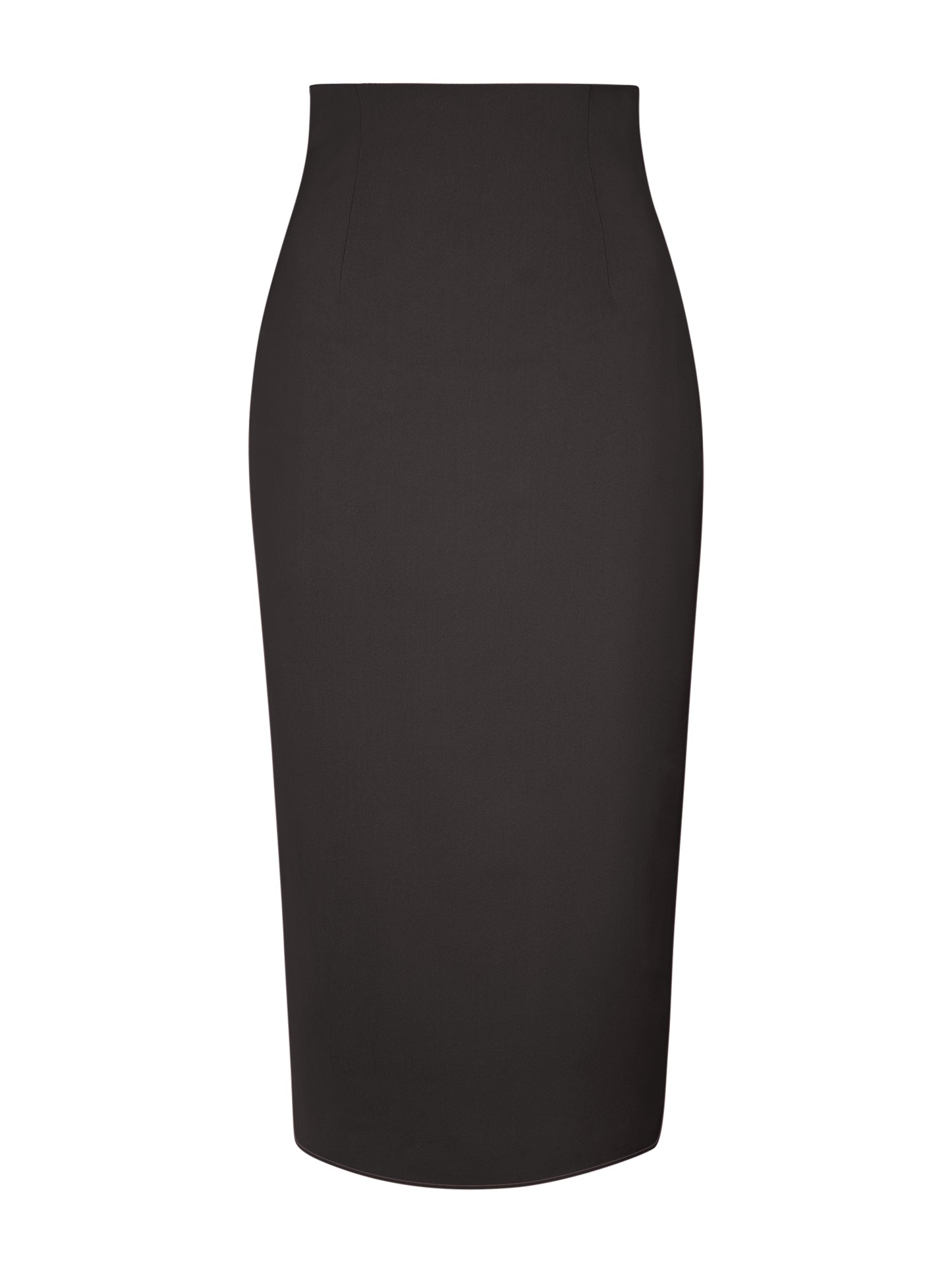 High-Waist Pencil Midi Skirt - Grey