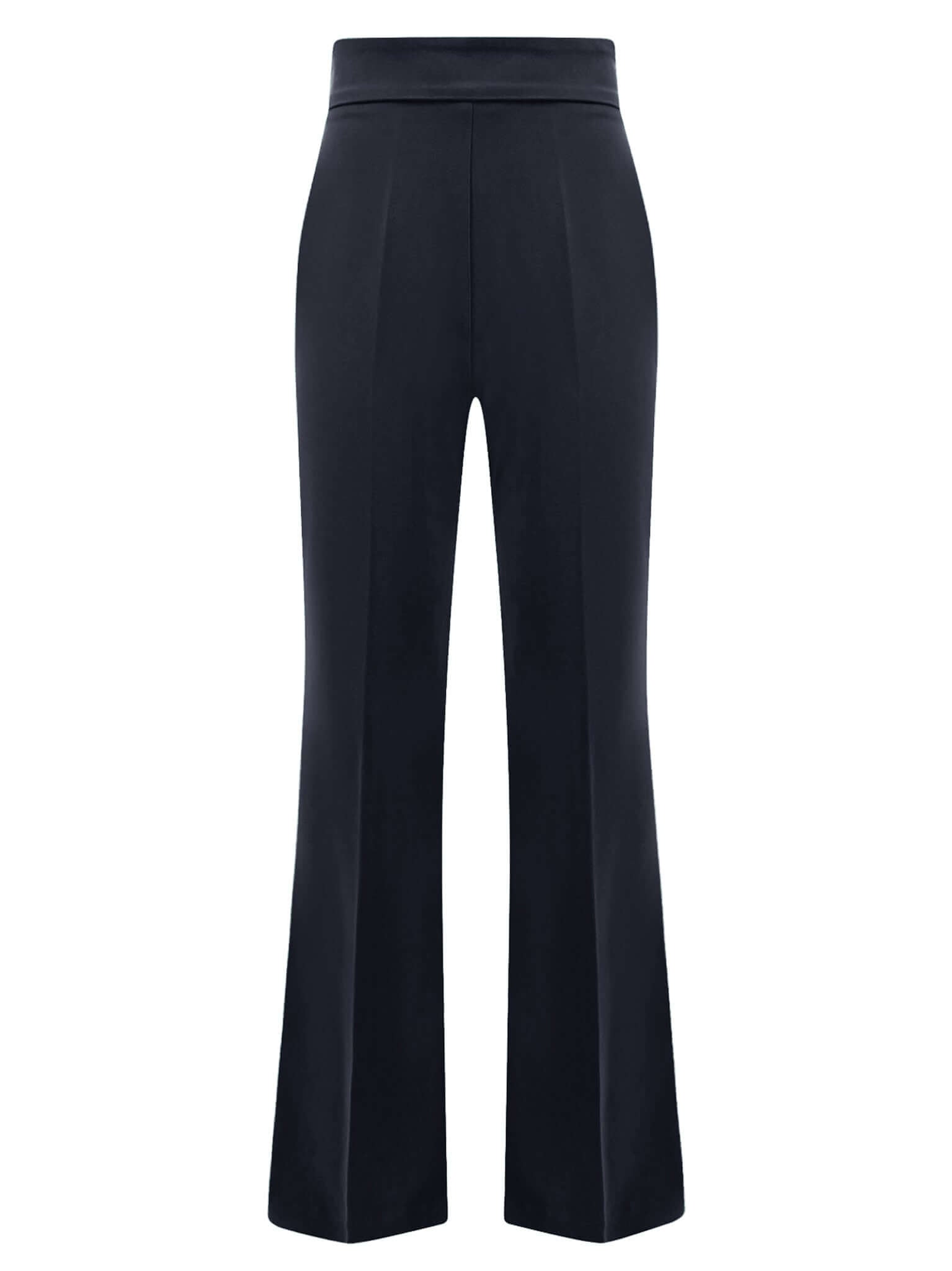 High-Waist Flared Trousers - Black by Tia Dorraine Women's Luxury Fashion Designer Clothing Brand