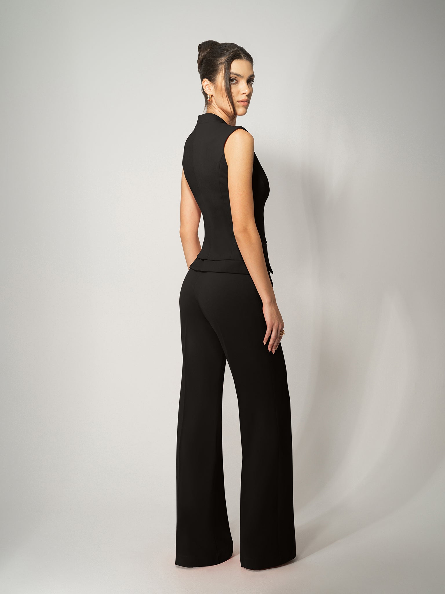 High-Waist Flared Trousers - Black by Tia Dorraine Women's Luxury Fashion Designer Clothing Brand