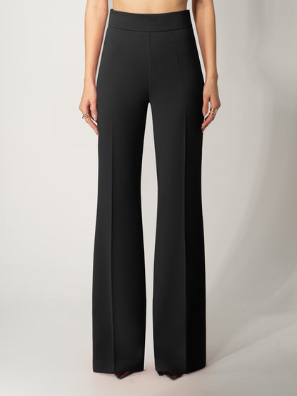 High-Waist Flared Trousers - Black by Tia Dorraine Women's Luxury Fashion Designer Clothing Brand