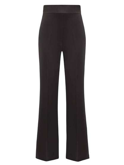 High-Waist Flared Trousers - Grey