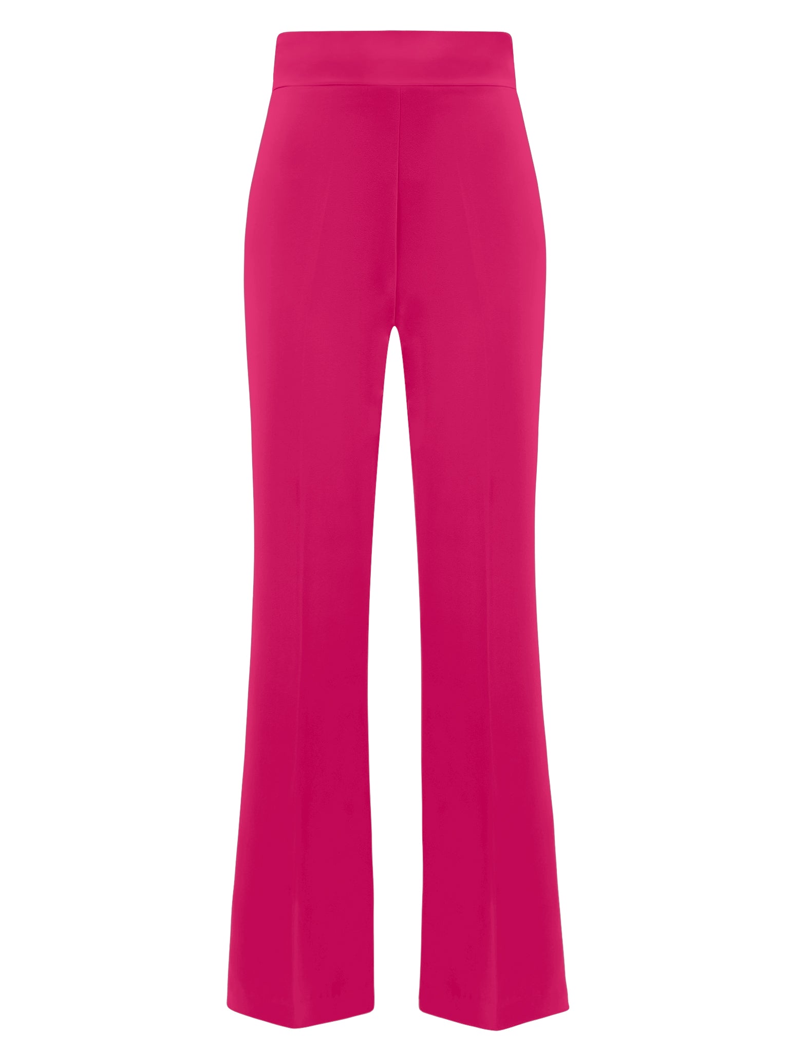 High-Waist Flared Trousers - Hot Pink by Tia Dorraine Women's Luxury Fashion Designer Clothing Brand