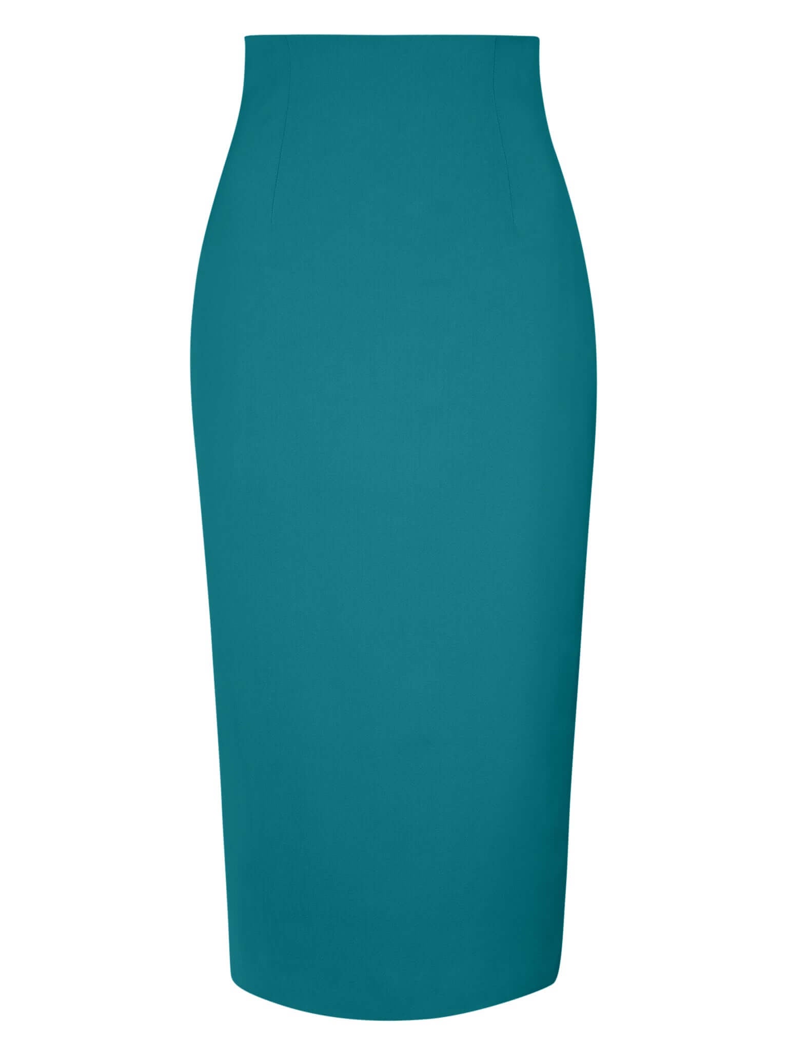 High-Waist Pencil Midi Skirt - Turquoise by Tia Dorraine Women's Luxury Fashion Designer Clothing Brand