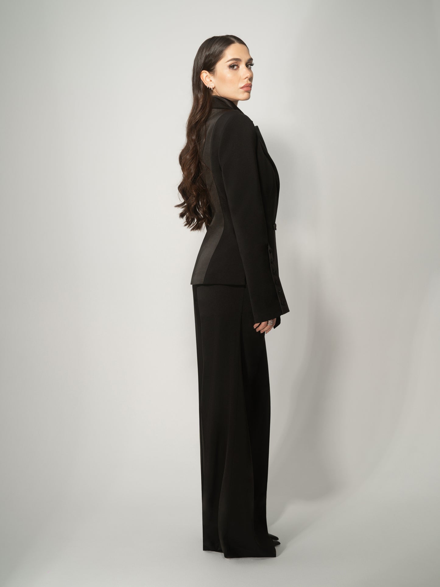 High-Waist Wide-Leg Trousers - Black by Tia Dorraine Women's Luxury Fashion Designer Clothing Brand