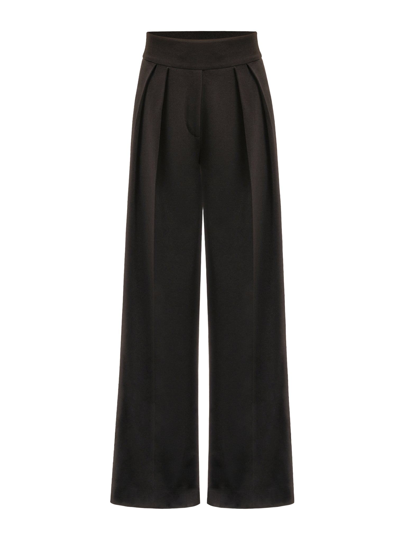 High-Waist Wide-Leg Trousers - Black by Tia Dorraine Women's Luxury Fashion Designer Clothing Brand