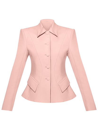 Hourglass Blazer Jacket In Cotton