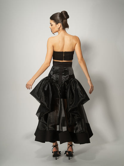 Hypnotic Glow Sheer Organza Midi Skirt