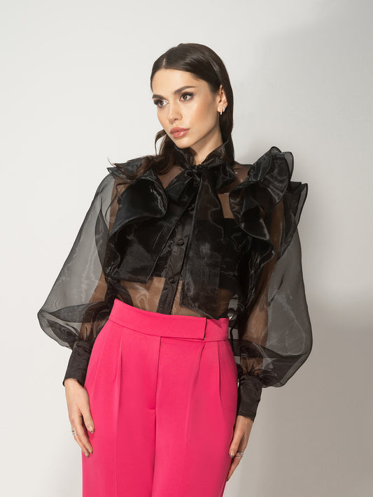 Hypnotic Glow Sheer Organza Shirt