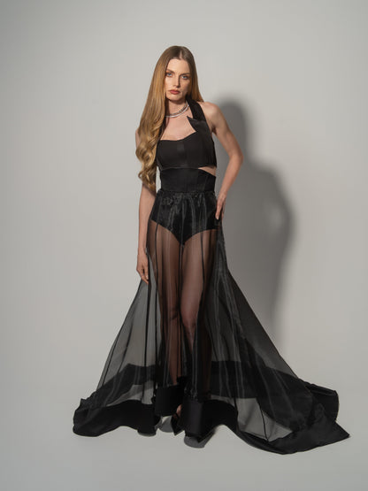 Hypnotic Glow Sheer Maxi Skirt