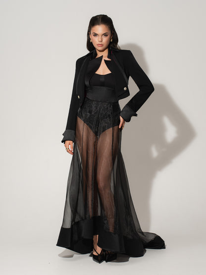 Hypnotic Glow Sheer Maxi Skirt