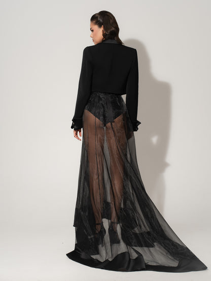 Hypnotic Glow Sheer Maxi Skirt