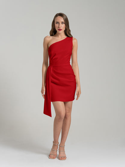 Iconic Glamour Short Dress - Fierce Red