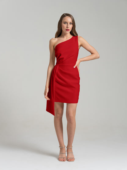 Iconic Glamour Short Dress - Fierce Red