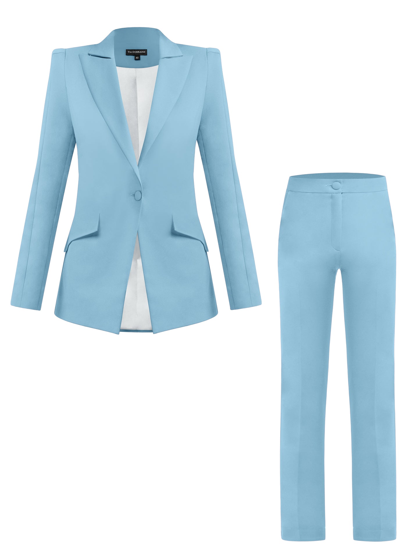 Illusion Classic Tailored Suit - Light Blue by Tia Dorraine Women's Luxury Fashion Designer Clothing Brand