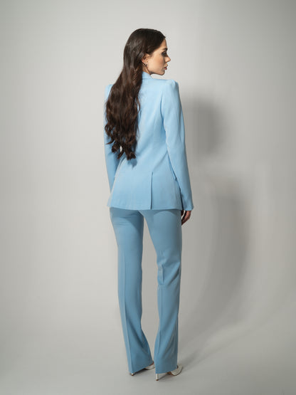 Illusion Classic Tailored Suit - Light Blue by Tia Dorraine Women's Luxury Fashion Designer Clothing Brand