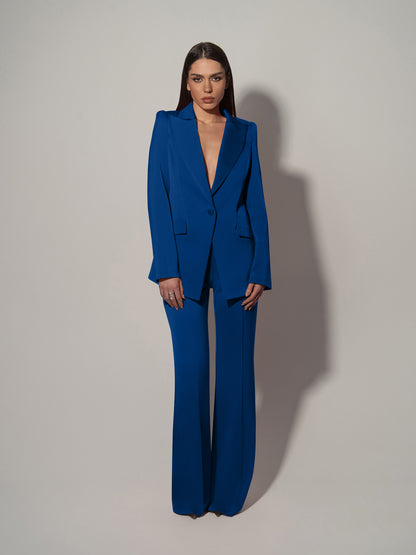 Illusion Blazer & Trousers Set - Azure Blue