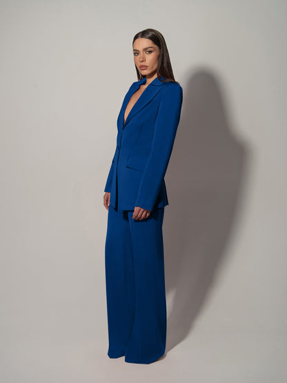 Illusion Blazer & Trousers Set - Azure Blue
