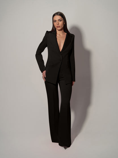 Illusion Blazer & Trousers Set - Black