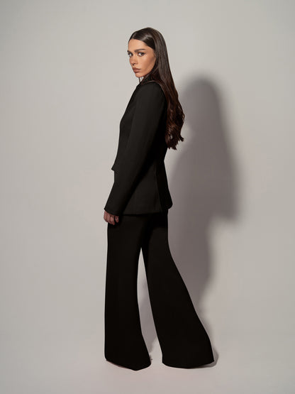 Illusion Blazer & Trousers Set - Black