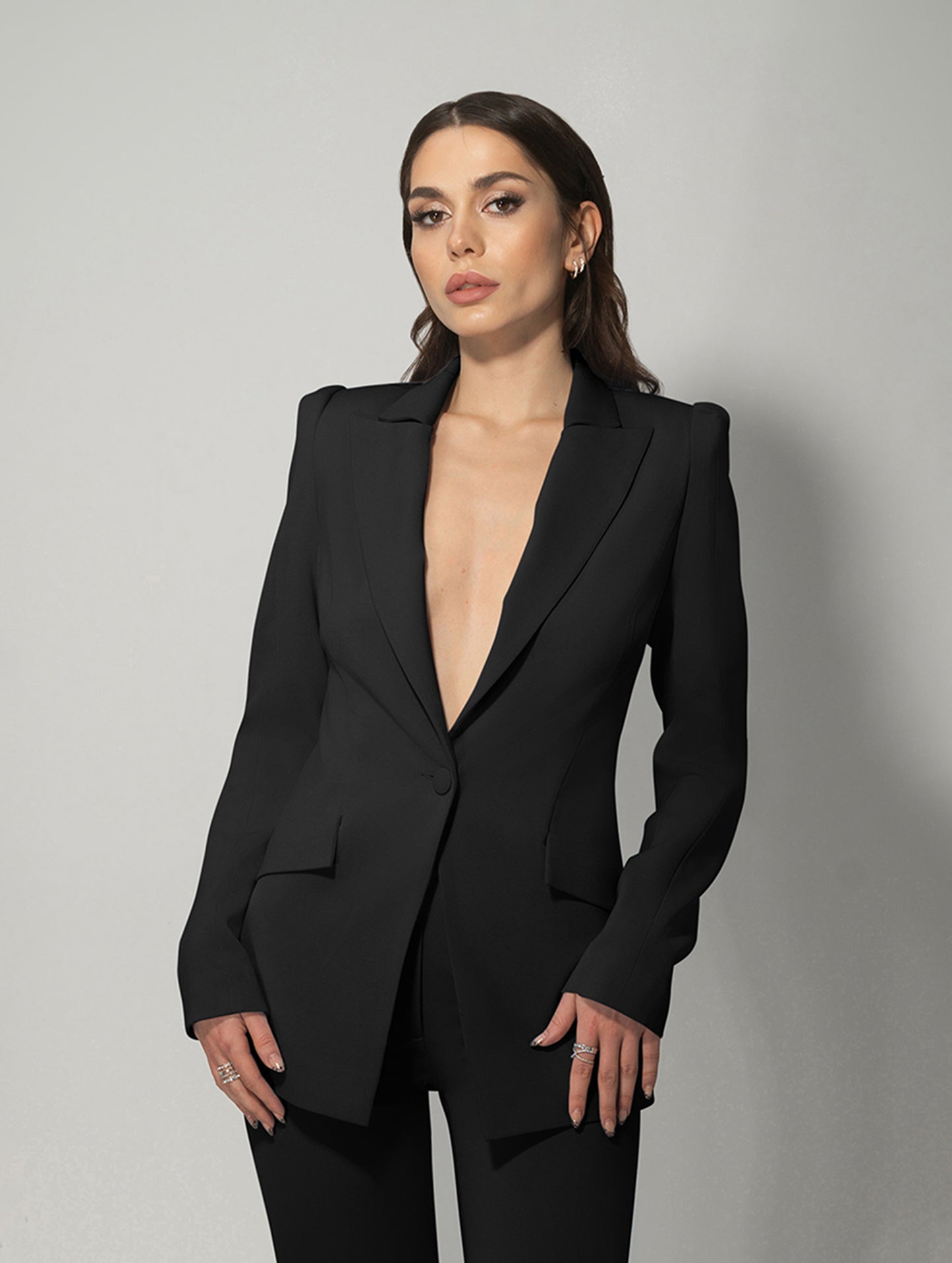 Illusion Classic Tailored Blazer - Black by Tia Dorraine Women's Luxury Fashion Designer Clothing Brand