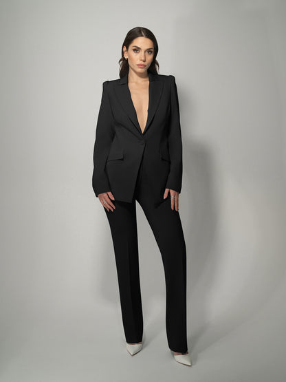 Illusion Classic Tailored Blazer - Black by Tia Dorraine Women's Luxury Fashion Designer Clothing Brand