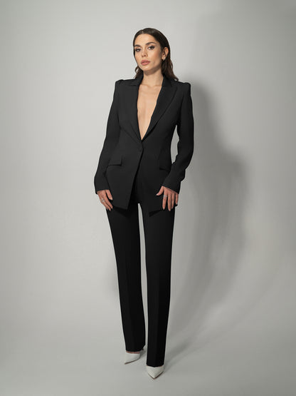 Illusion Classic Tailored Blazer - Black by Tia Dorraine Women's Luxury Fashion Designer Clothing Brand