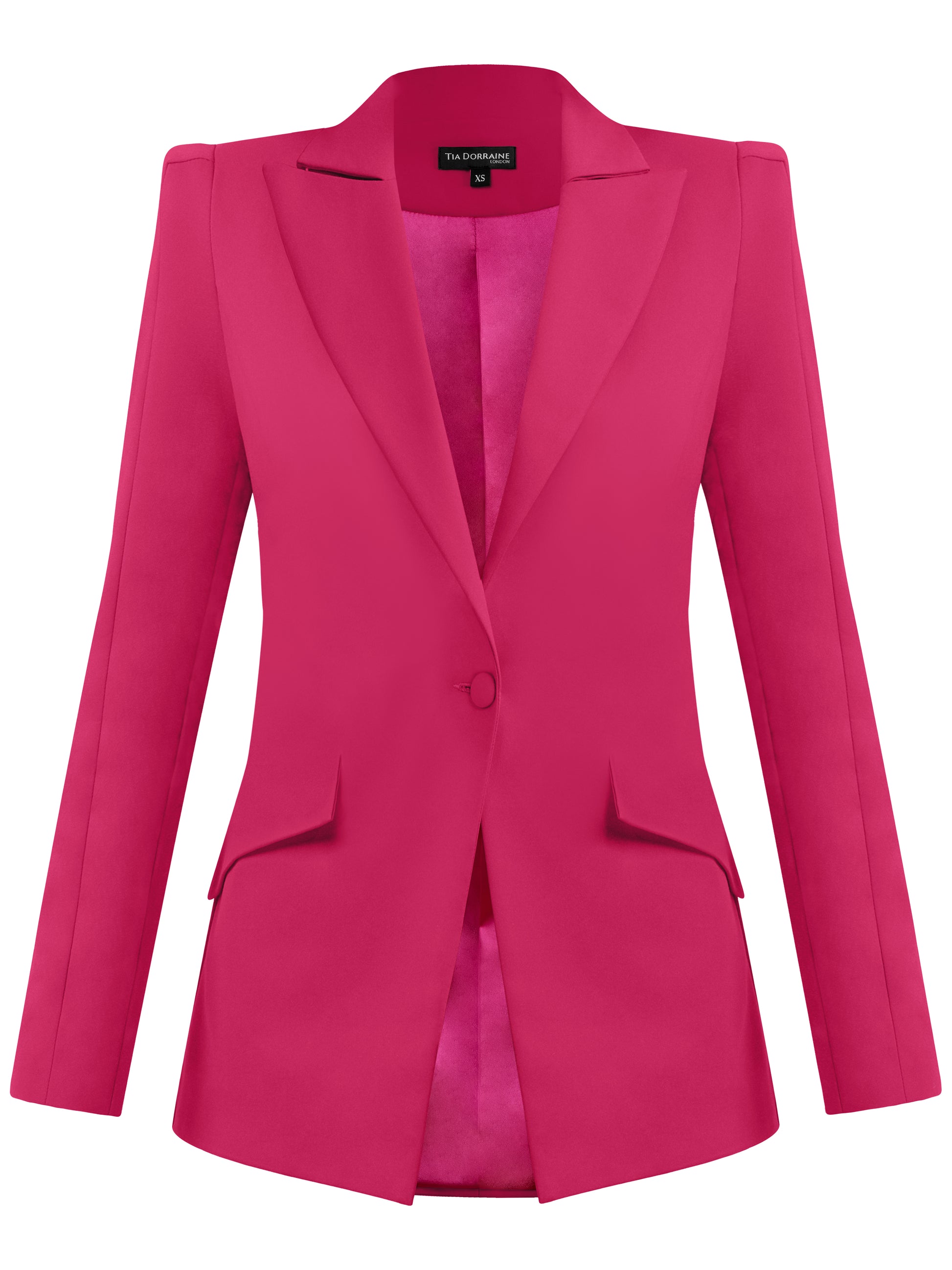 Illusion Classic Tailored Blazer - Hot Pink by Tia Dorraine Women's Luxury Fashion Designer Clothing Brand