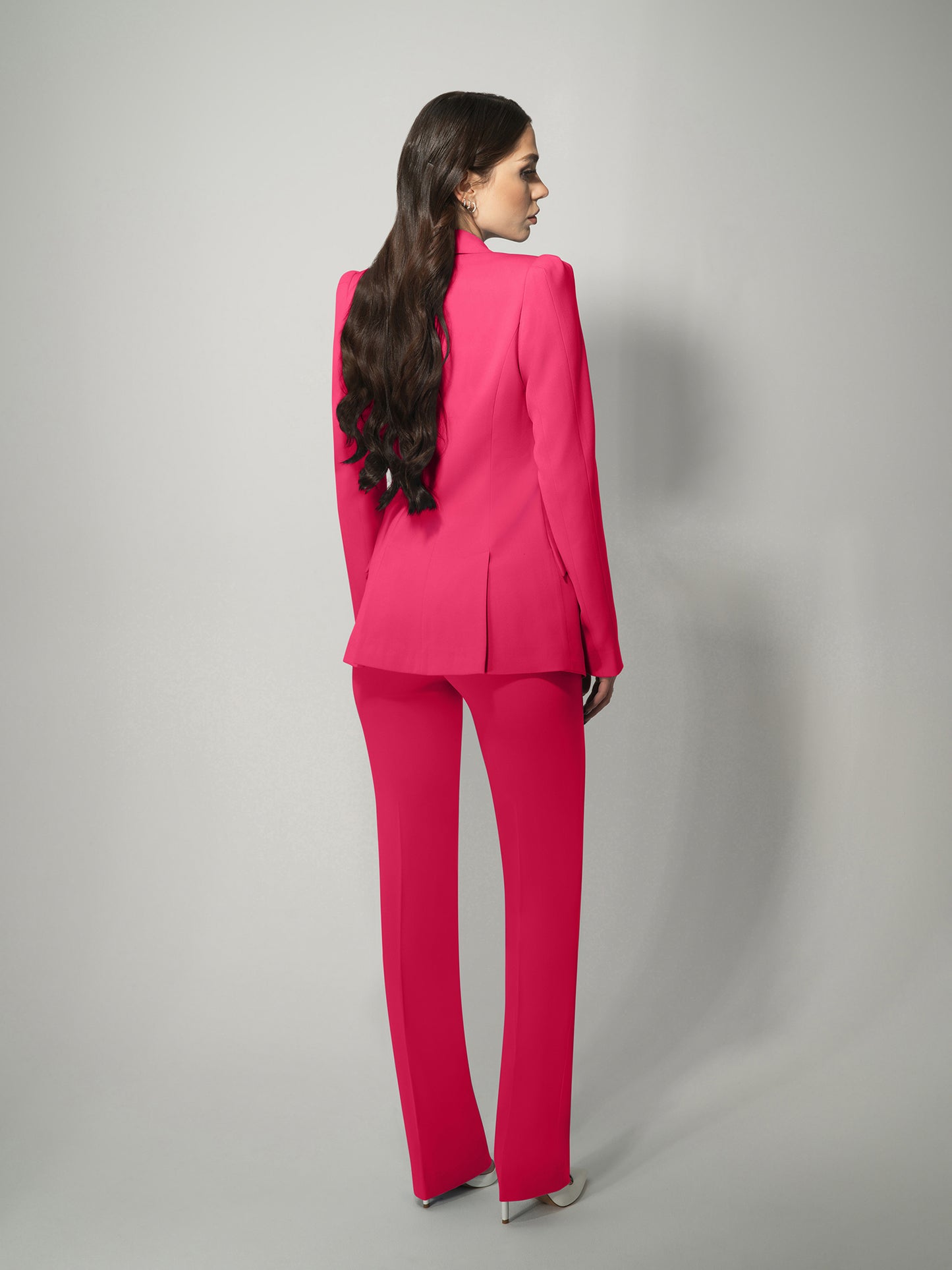 Illusion Classic Tailored Blazer - Hot Pink by Tia Dorraine Women's Luxury Fashion Designer Clothing Brand