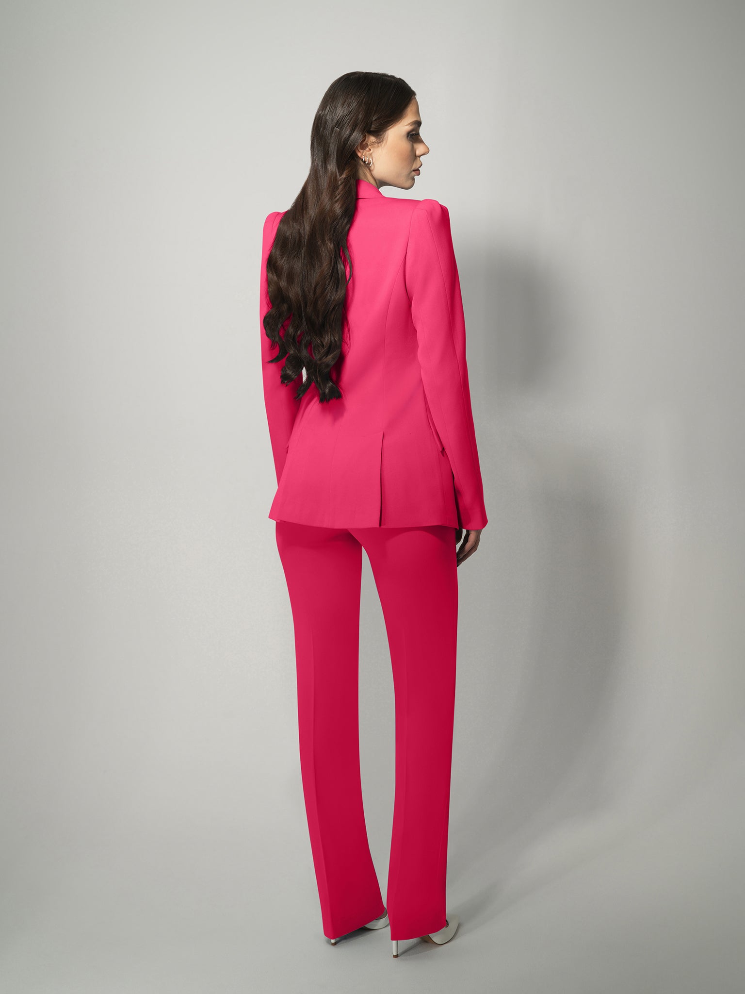 Illusion Classic Tailored Blazer - Hot Pink by Tia Dorraine Women's Luxury Fashion Designer Clothing Brand