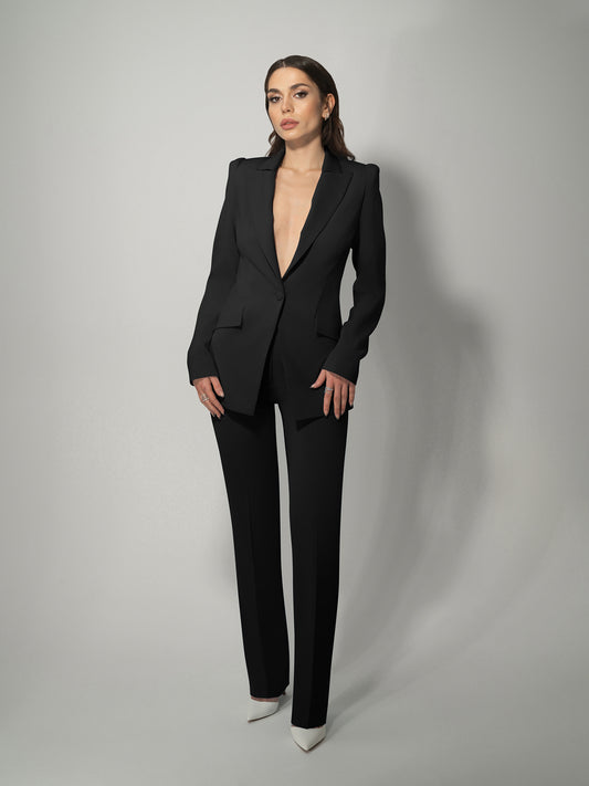 Illusion Classic Tailored Suit - Black by Tia Dorraine Women's Luxury Fashion Designer Clothing Brand