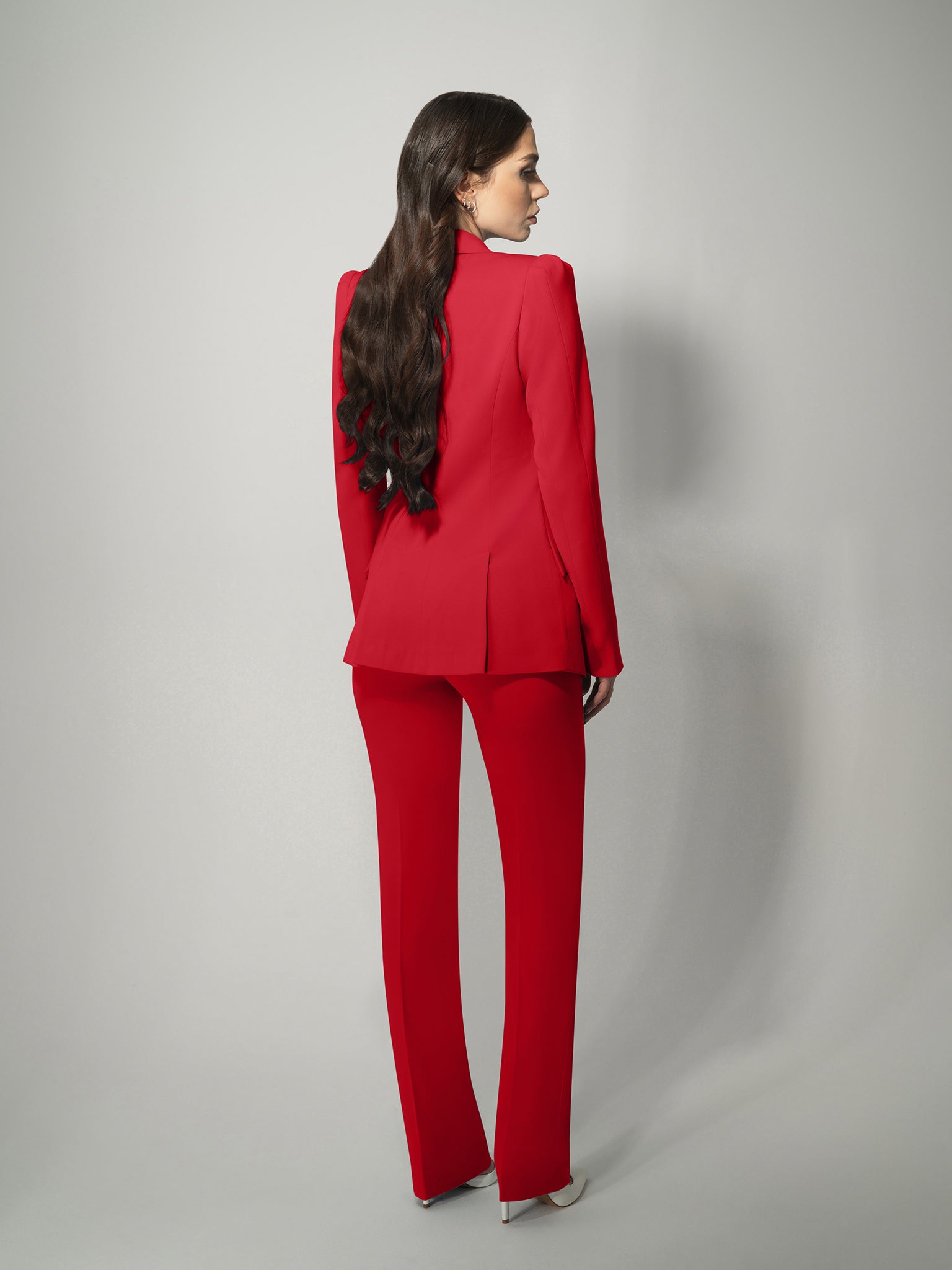 Illusion Classic Tailored Suit - Fierce Red by Tia Dorraine Women's Luxury Fashion Designer Clothing Brand