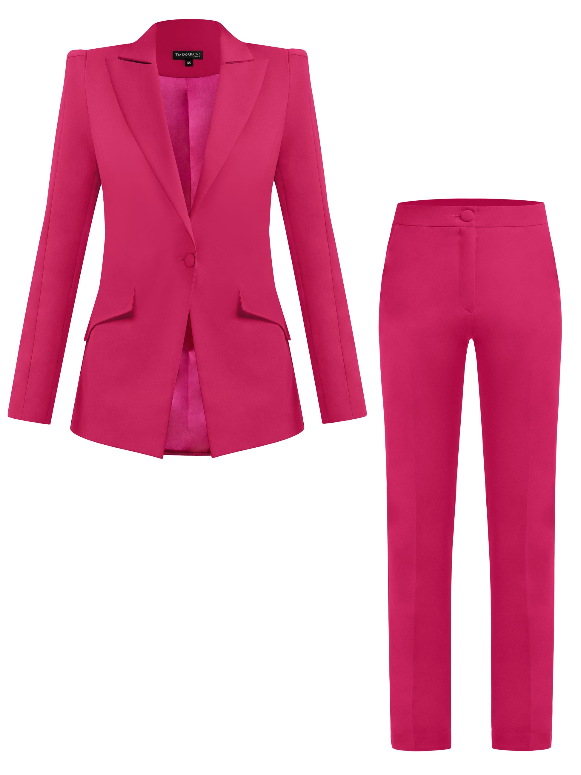 Illusion Classic Tailored Suit - Hot Pink by Tia Dorraine Women's Luxury Fashion Designer Clothing Brand