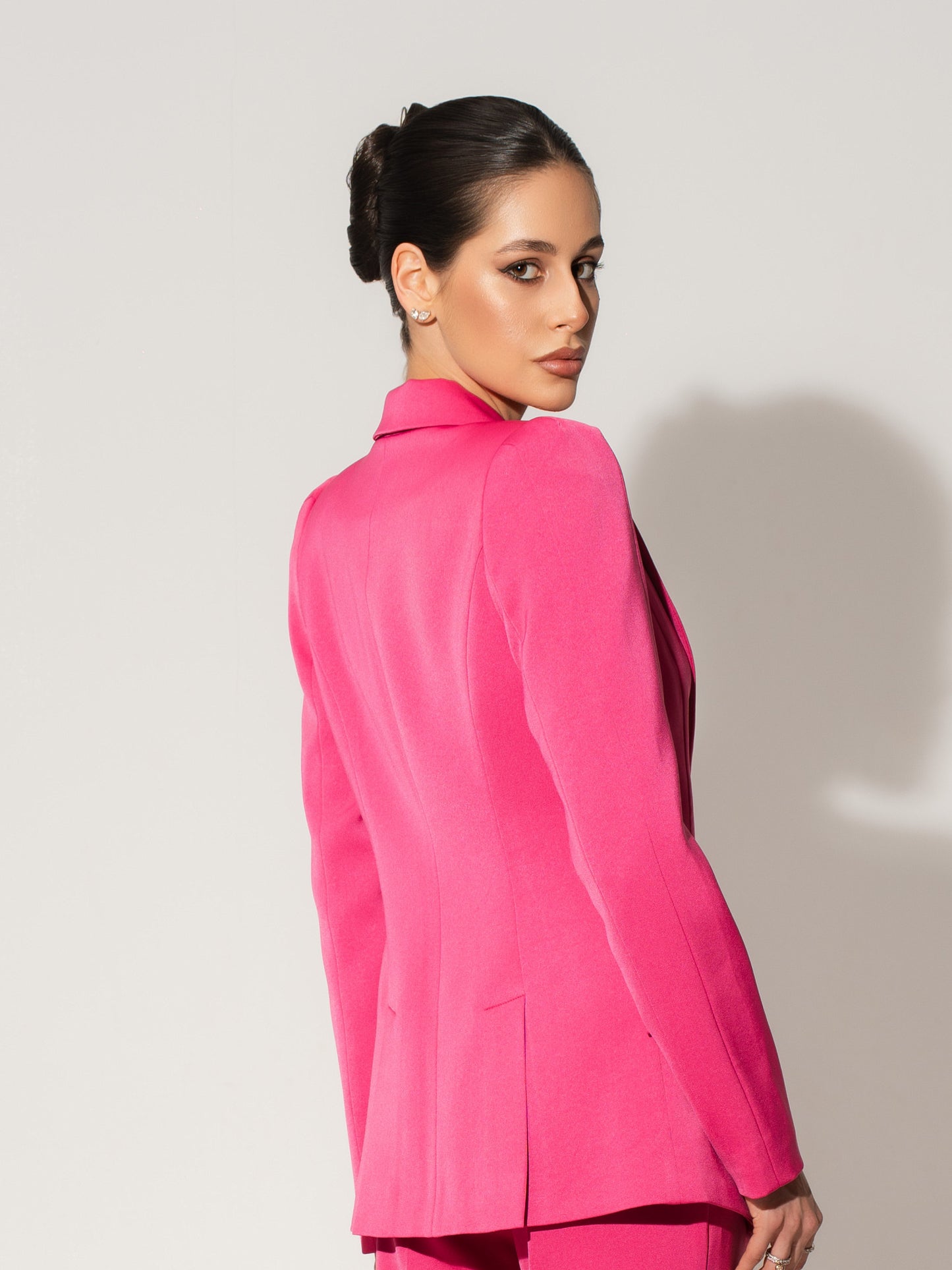 Illusion Classic Tailored Suit - Hot Pink