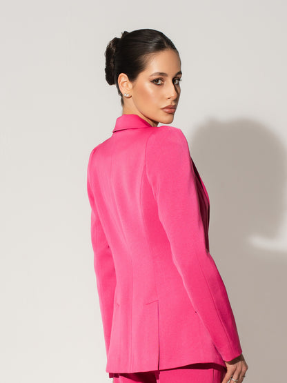 Illusion Classic Tailored Suit - Hot Pink