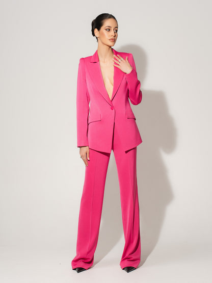 Illusion Classic Tailored Suit - Hot Pink