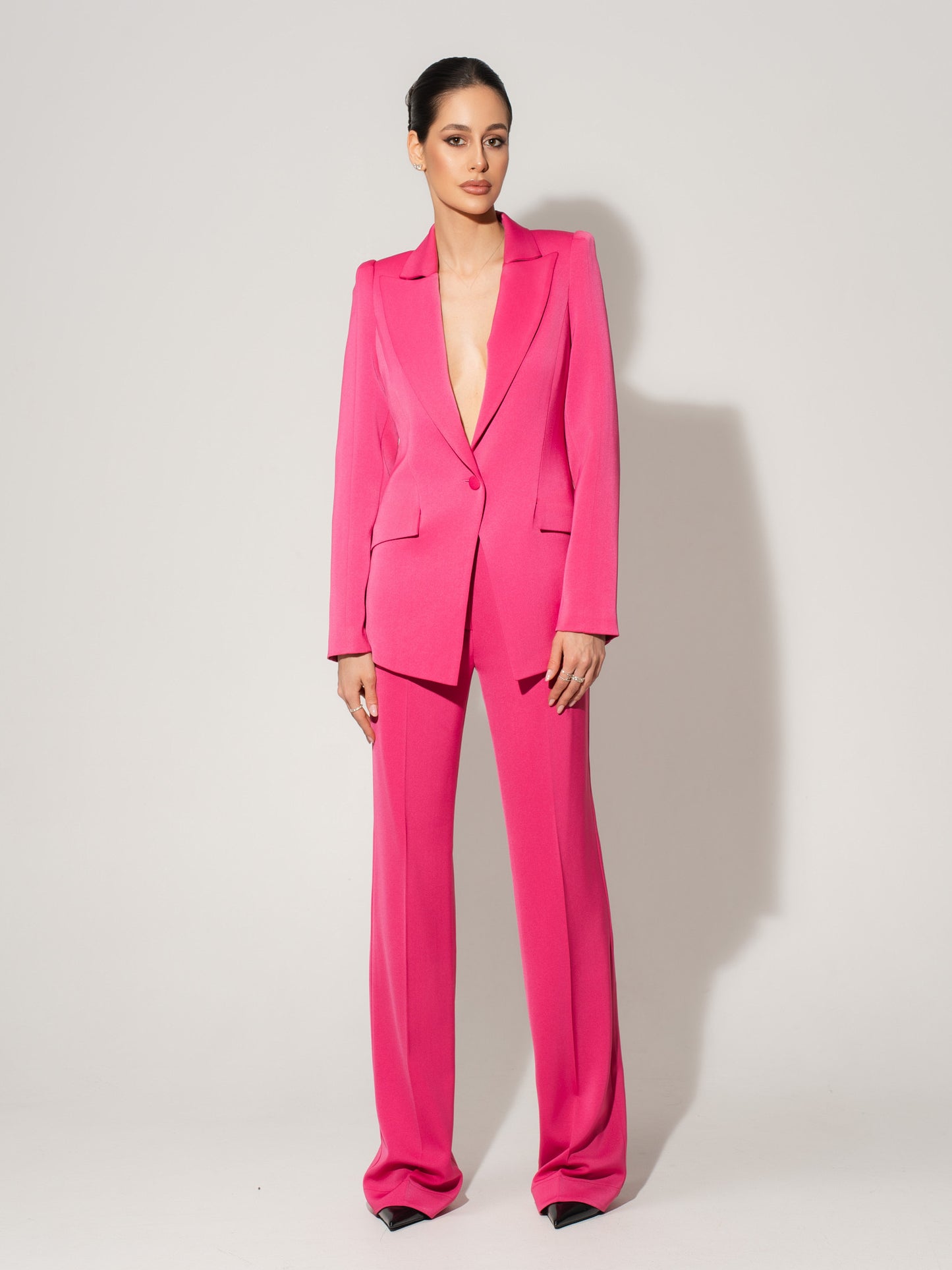 Illusion Classic Tailored Suit - Hot Pink