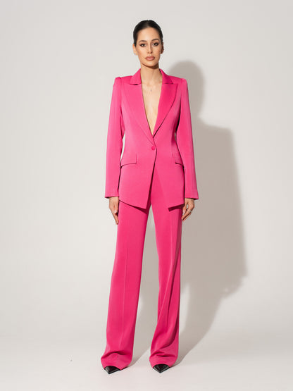 Illusion Classic Tailored Suit - Hot Pink