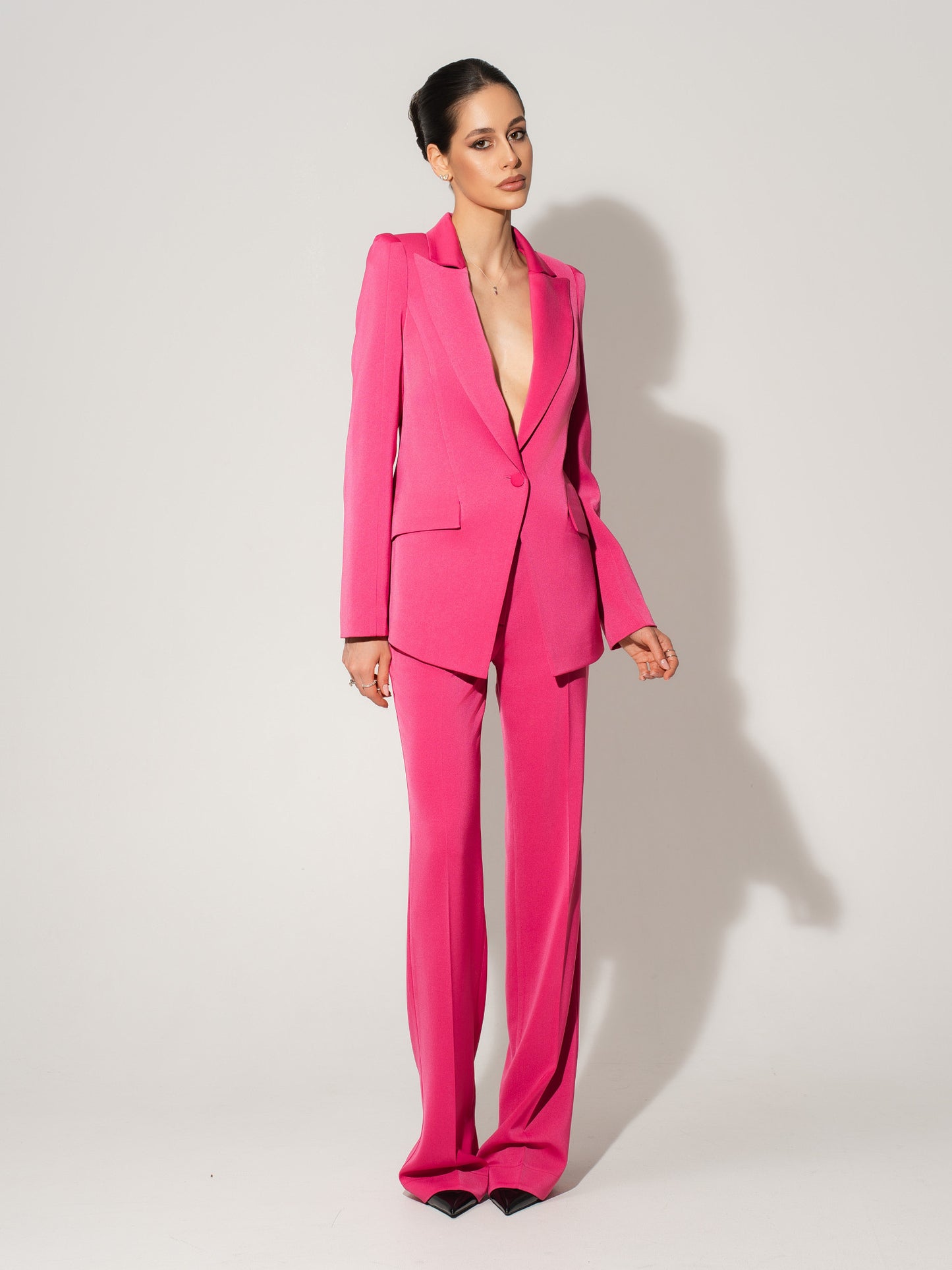 Illusion Classic Tailored Suit - Hot Pink