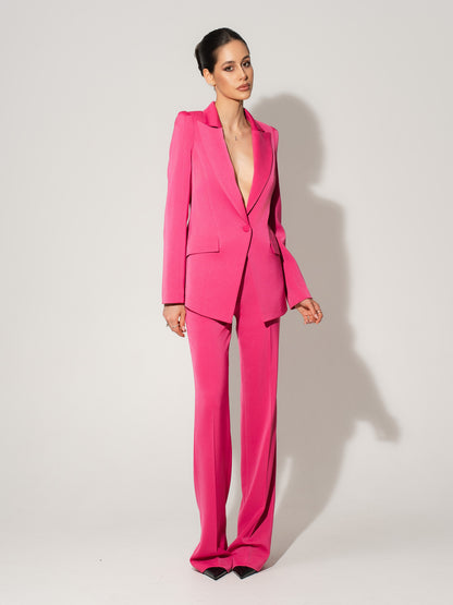 Illusion Classic Tailored Suit - Hot Pink