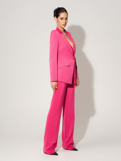 Illusion Classic Tailored Suit - Hot Pink