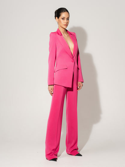 Illusion Classic Tailored Suit - Hot Pink