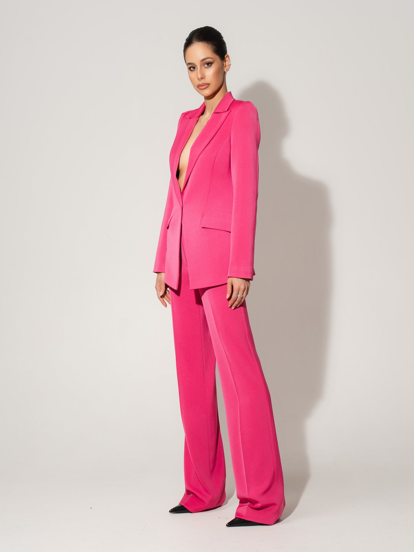 Illusion Classic Tailored Suit - Hot Pink