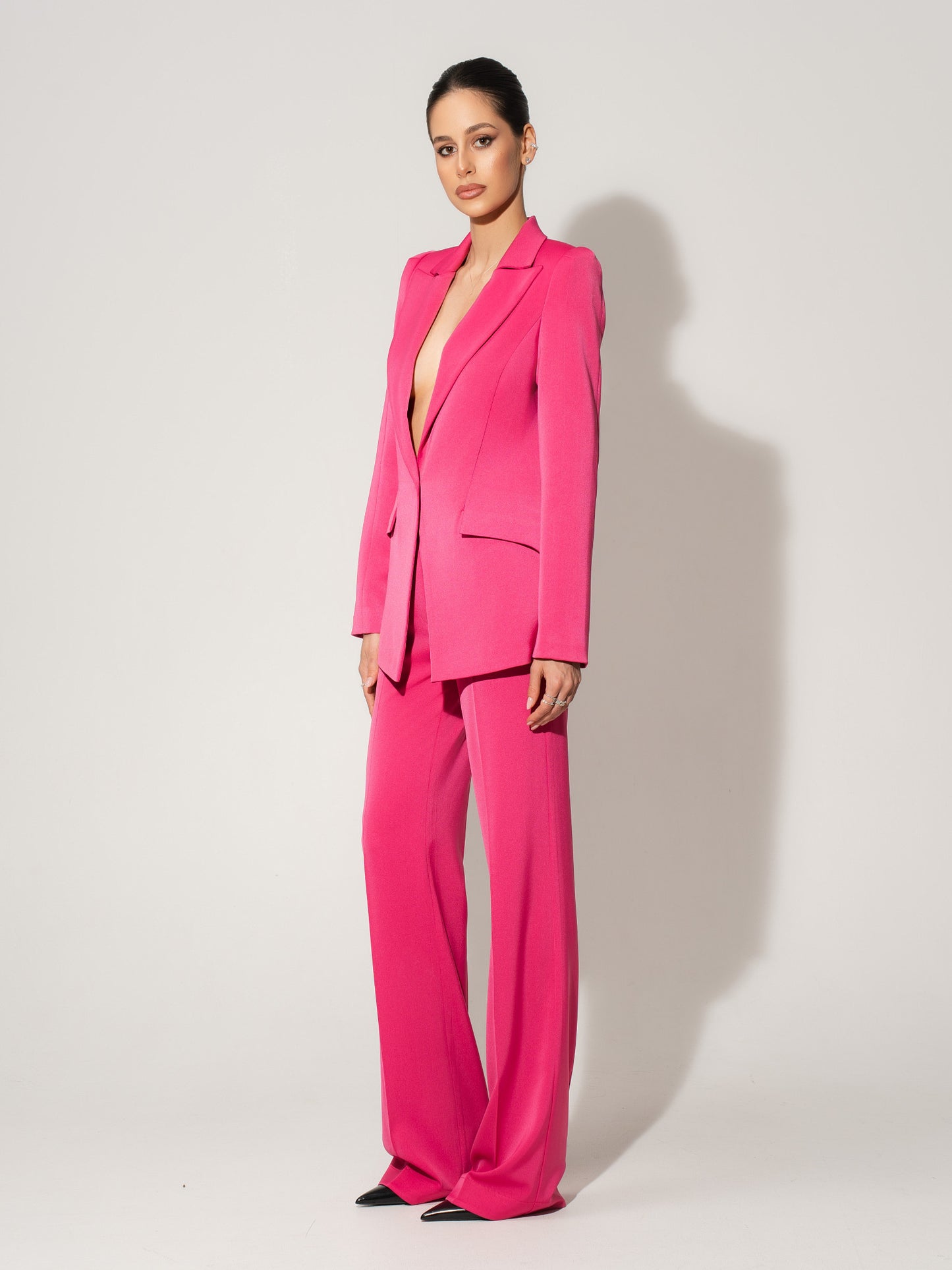 Illusion Classic Tailored Suit - Hot Pink
