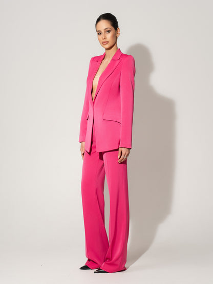 Illusion Classic Tailored Suit - Hot Pink