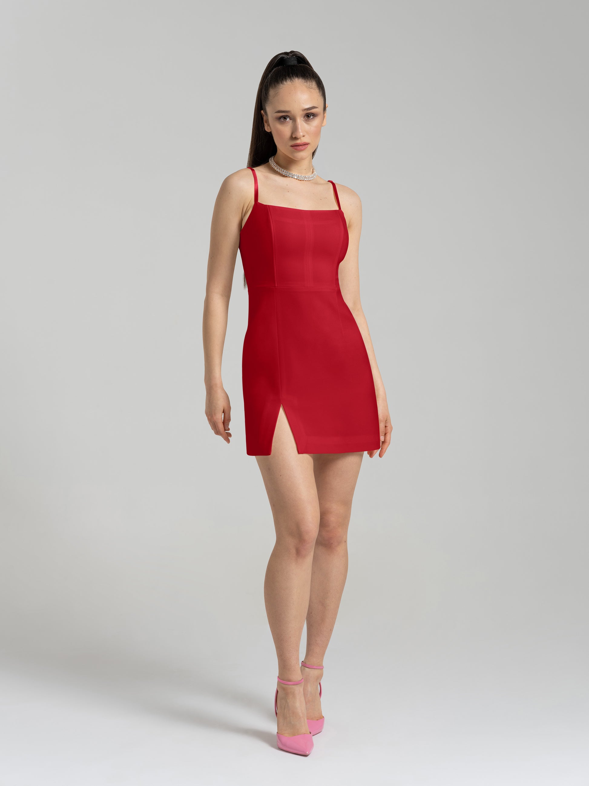 Into You Fitted Mini Dress - Fierce Red by Tia Dorraine Women's Luxury Fashion Designer Clothing Brand