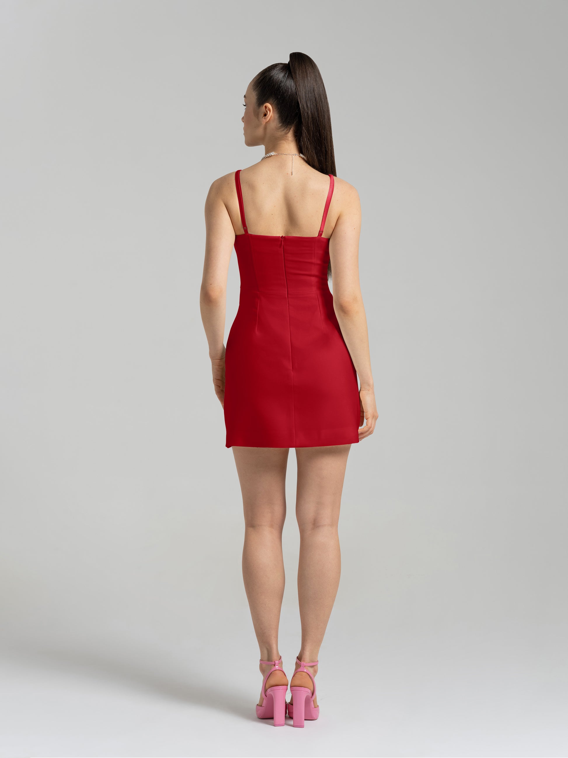 Into You Fitted Mini Dress - Fierce Red by Tia Dorraine Women's Luxury Fashion Designer Clothing Brand