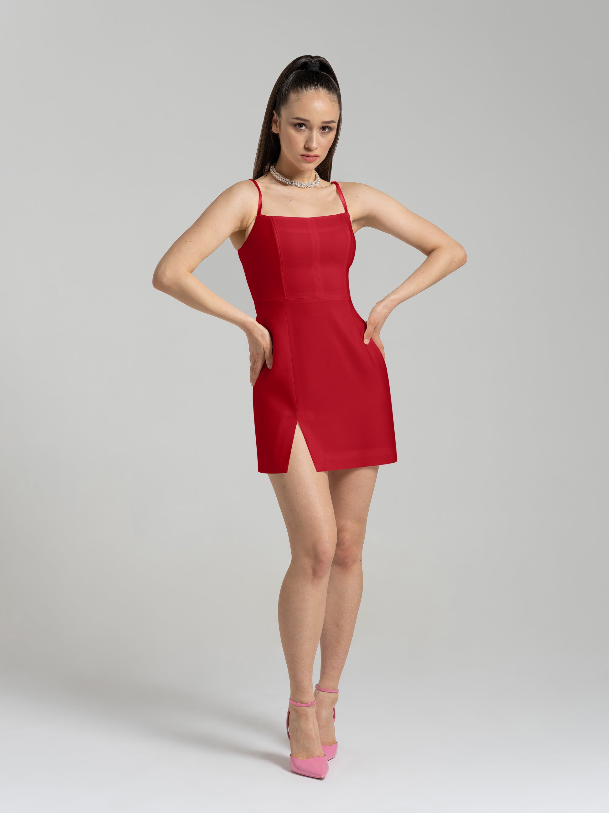 Into You Fitted Mini Dress - Fierce Red by Tia Dorraine Women's Luxury Fashion Designer Clothing Brand