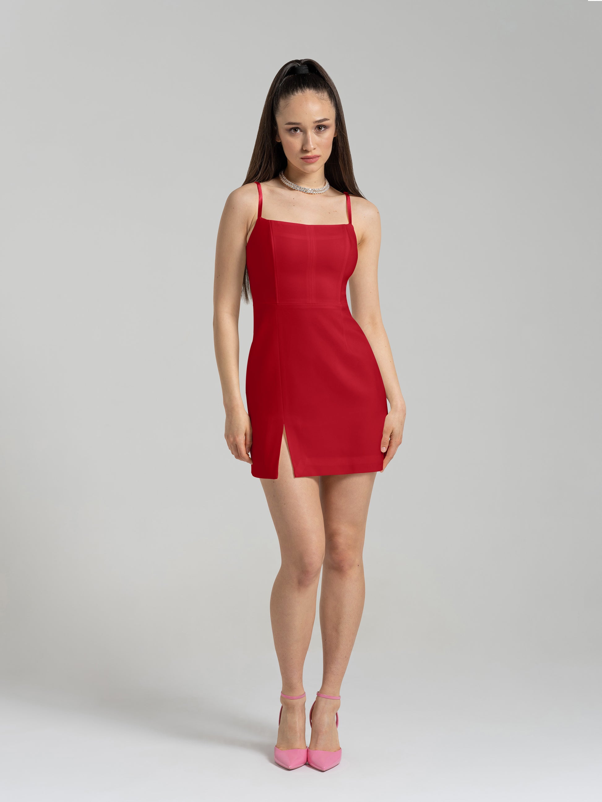 Into You Fitted Mini Dress - Fierce Red by Tia Dorraine Women's Luxury Fashion Designer Clothing Brand