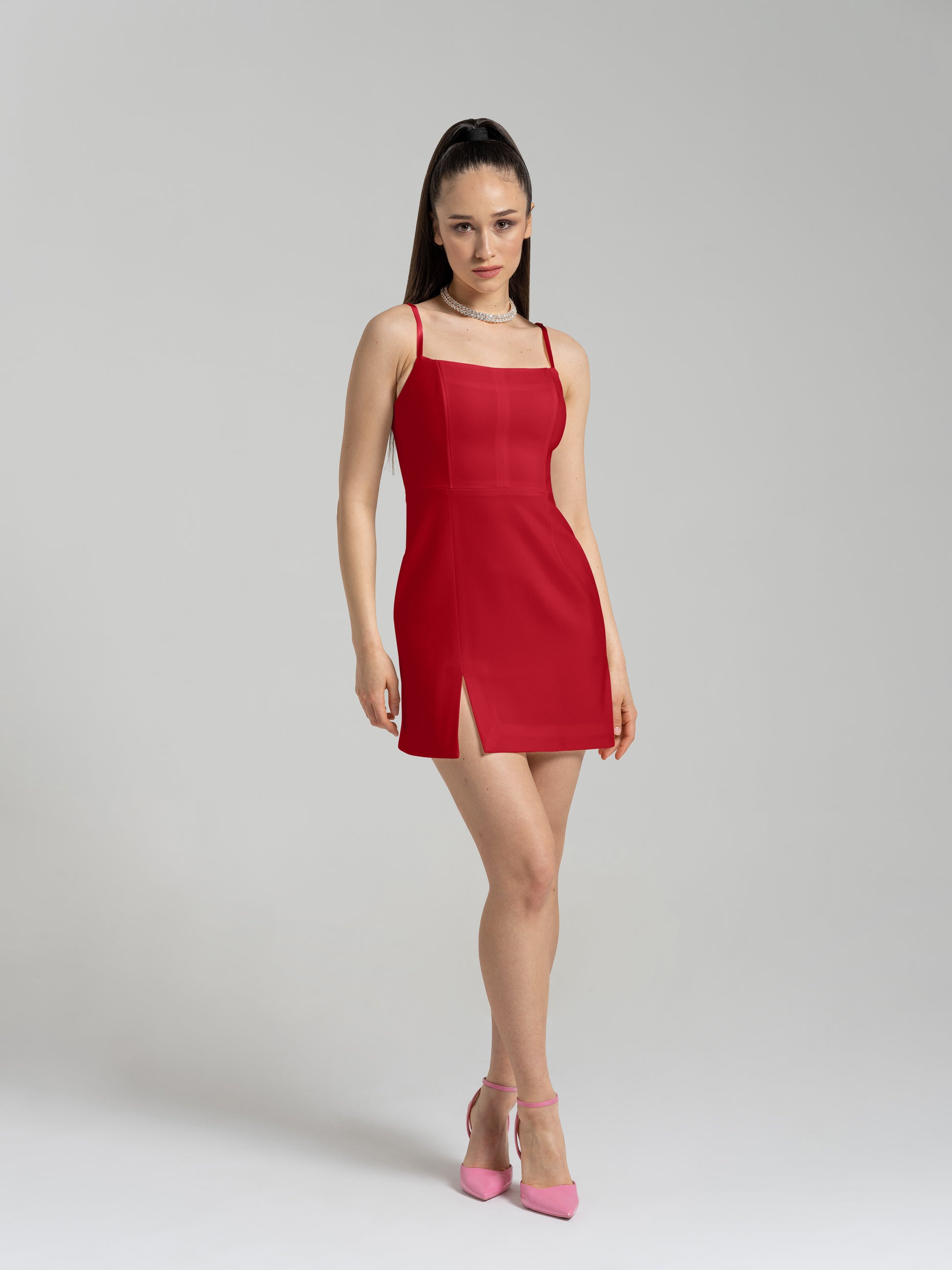 Into You Fitted Mini Dress - Fierce Red by Tia Dorraine Women's Luxury Fashion Designer Clothing Brand